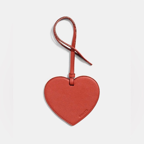 COACH® Heart Ornament / Leather Bag Charm - Picture 1 of 3